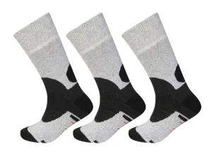 3 Pack Men's Wool Hiking Socks Reinforced Heel Toe Cushioned Arch Support Thermal Boot Socks Sizes UK 6-11 EU 39-45 Grey Black by Sock Stack