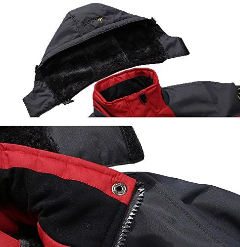 AbelWay Women's Outdoor Mountain Waterproof Windproof Fleece Ski Hooded Jacket Rain Coat(Black,S)
