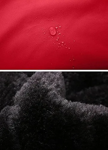 AbelWay Women's Outdoor Mountain Waterproof Windproof Fleece Ski Hooded Jacket Rain Coat(Black,S)