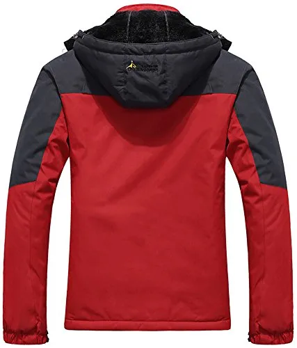 AbelWay Women's Outdoor Mountain Waterproof Windproof Fleece Ski Hooded Jacket Rain Coat(Black,S)