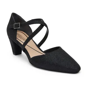 Adison Heel in Black Shimmer Fabric