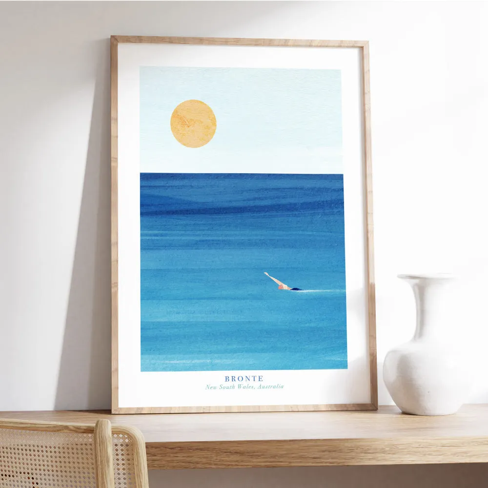 Bronte Beach Illustration - Art Print by Henry Rivers
