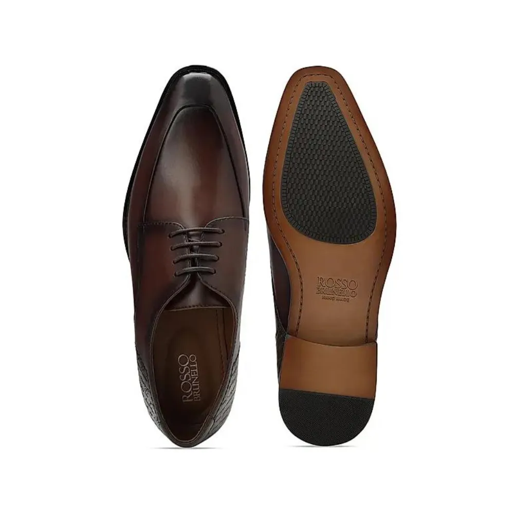 Coffee Signato Leather Lace Ups