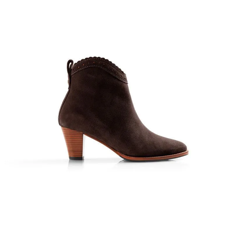 Fairfax & Favor Regina Ladies Suede Ankle Boot - Chocolate
