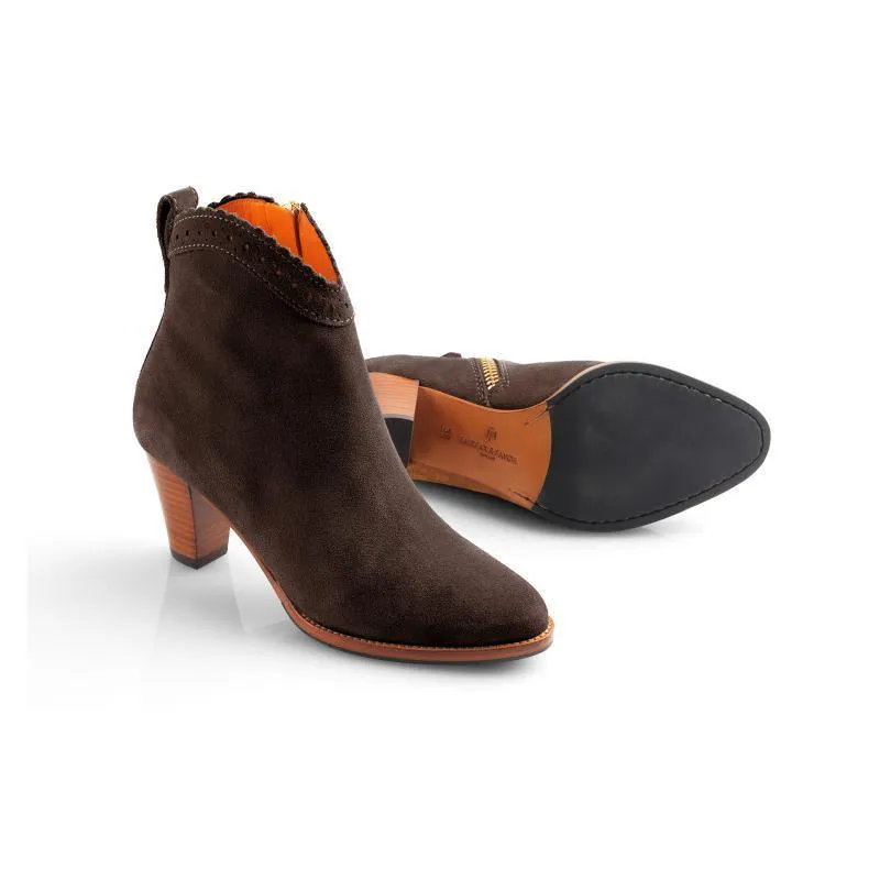 Fairfax & Favor Regina Ladies Suede Ankle Boot - Chocolate