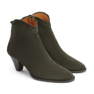 Fairfax & Favor Regina Ladies Suede Ankle Boot - Moss Green
