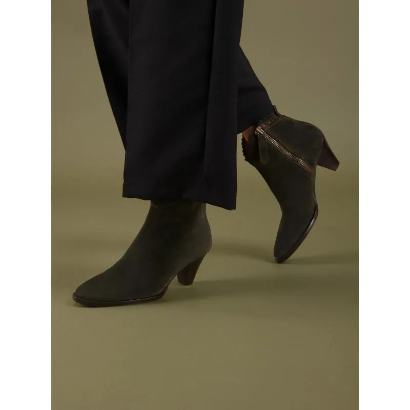 Fairfax & Favor Regina Ladies Suede Ankle Boot - Moss Green