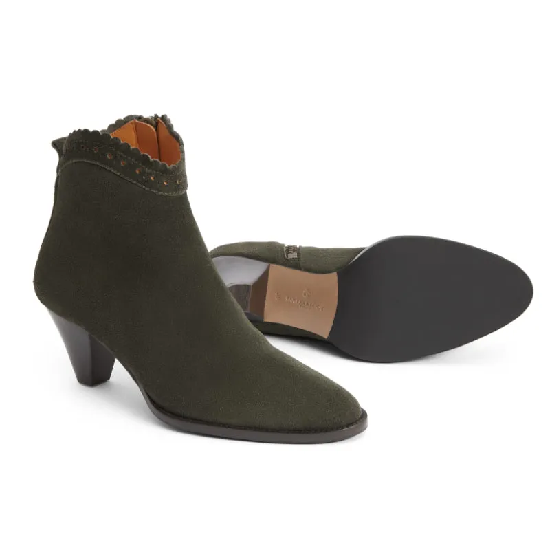 Fairfax & Favor Regina Ladies Suede Ankle Boot - Moss Green