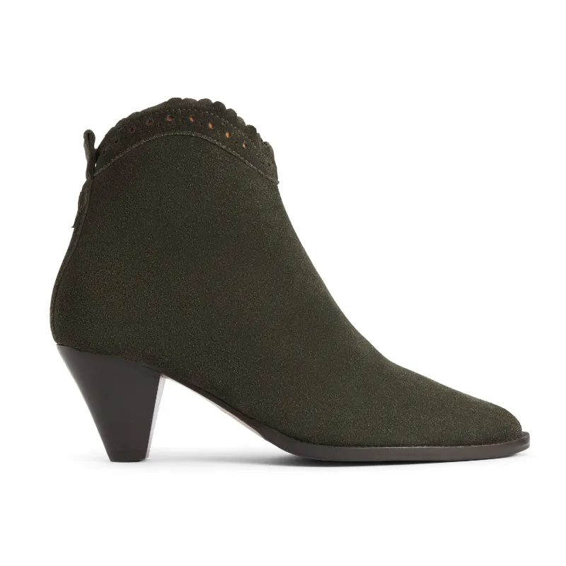 Fairfax & Favor Regina Ladies Suede Ankle Boot - Moss Green