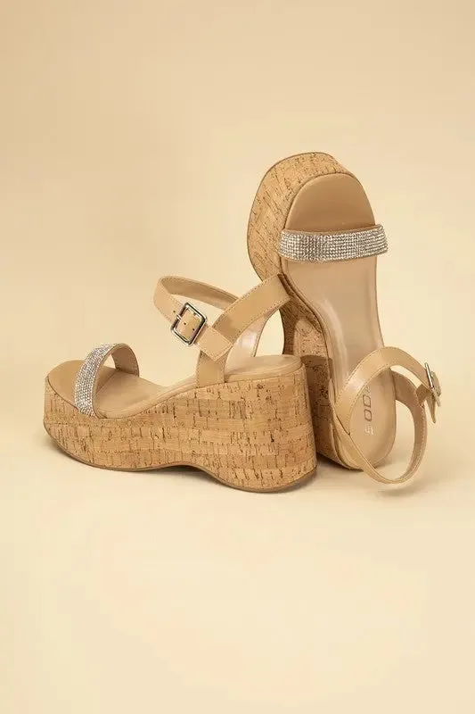 FRAYA-S Rhinestone Strap Sandals