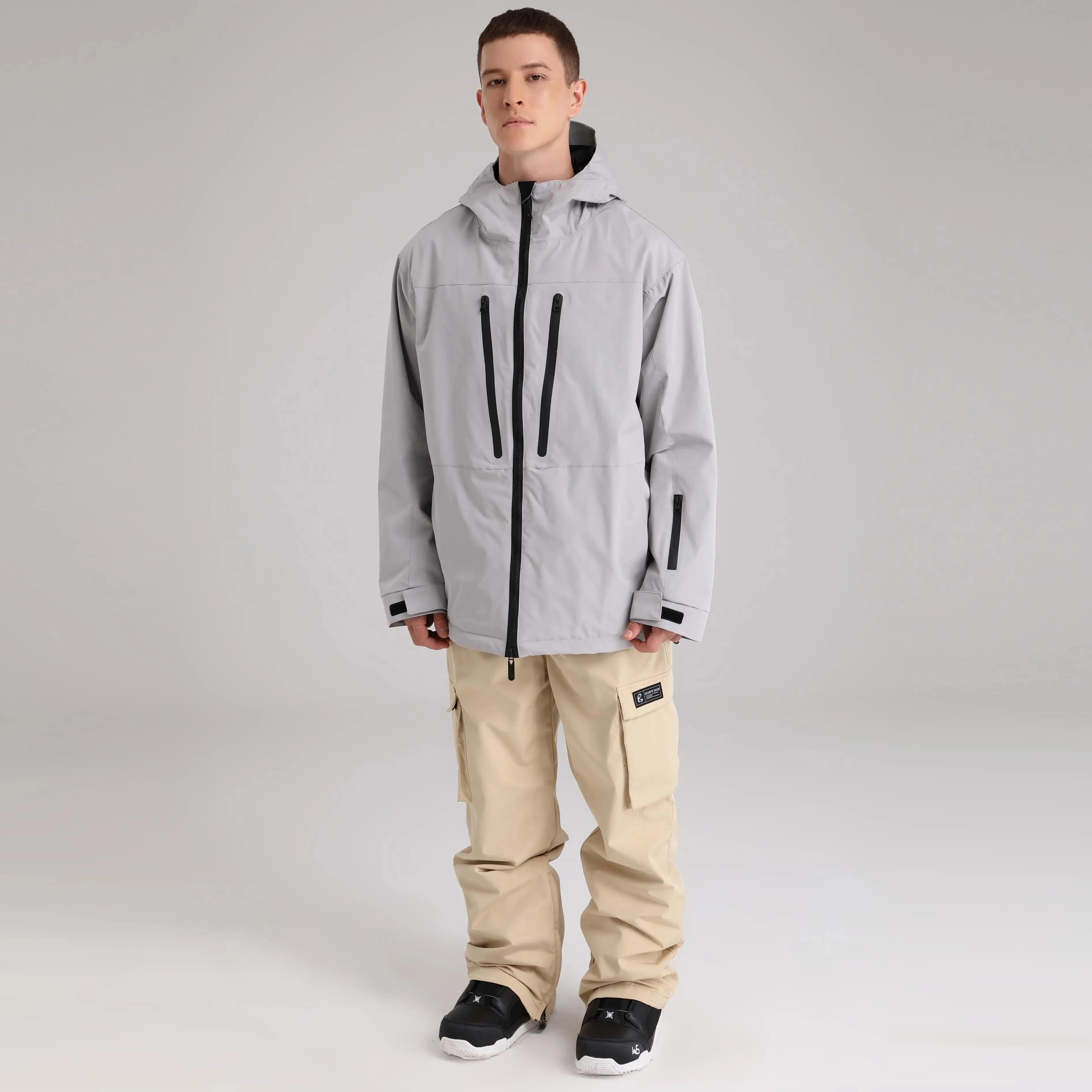 HOTIAN Men Zip Windbreaker Hooded Ski Shell Jacket