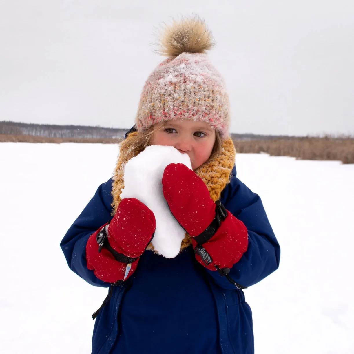 Jan & Jul Kids Toasty-Dry Waterproof Snow Mitten - Red