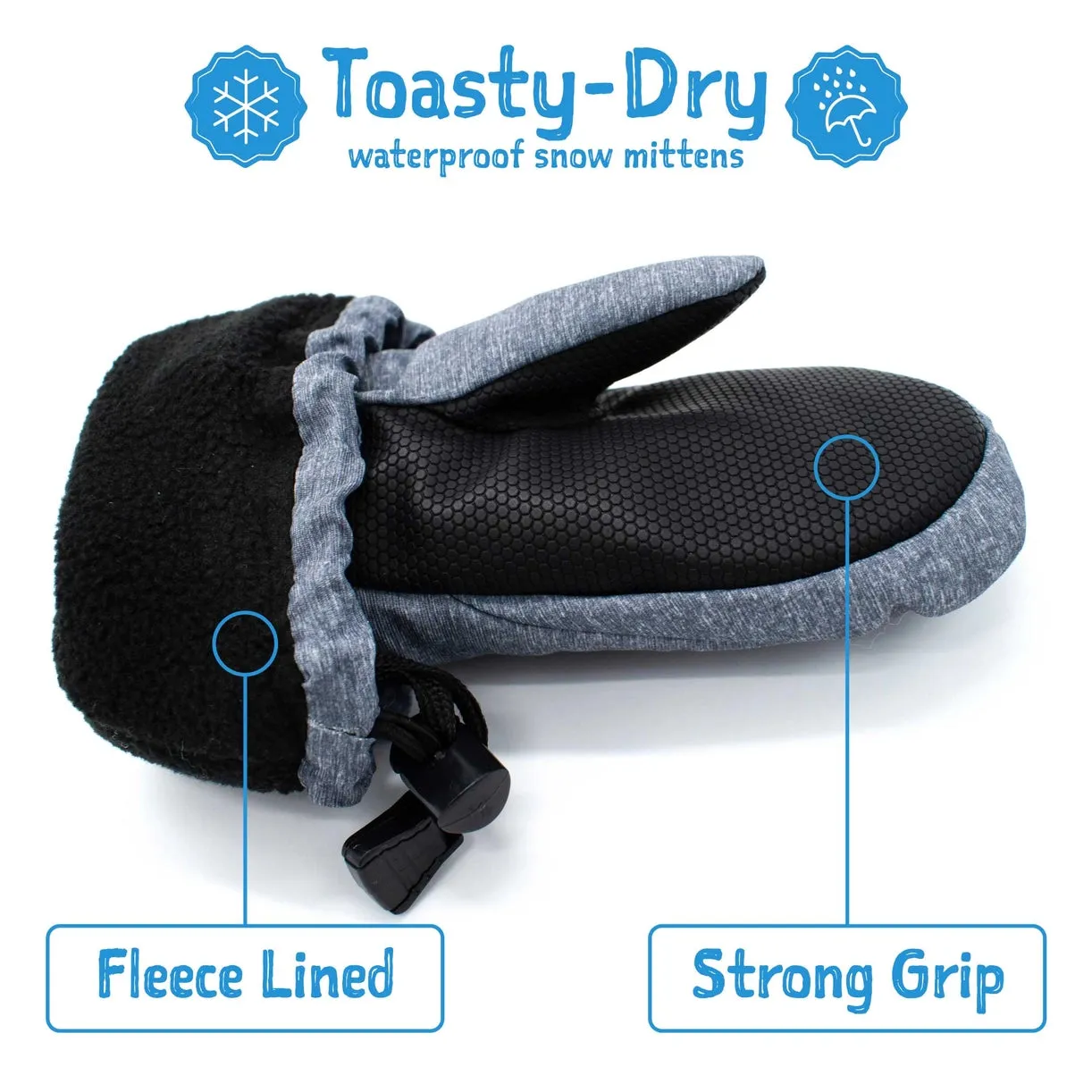 Jan & Jul Kids Toasty-Dry Waterproof Snow Mitten - Red