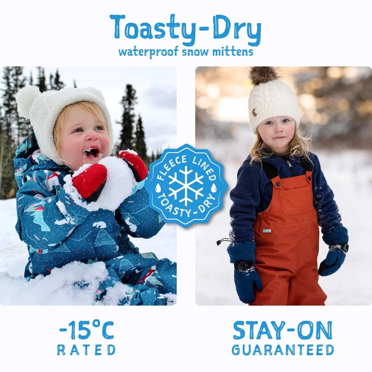 Jan & Jul Kids Toasty-Dry Waterproof Snow Mitten - Red