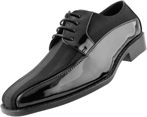 Men's Formal Black Satin Lace Up Dress Shoes