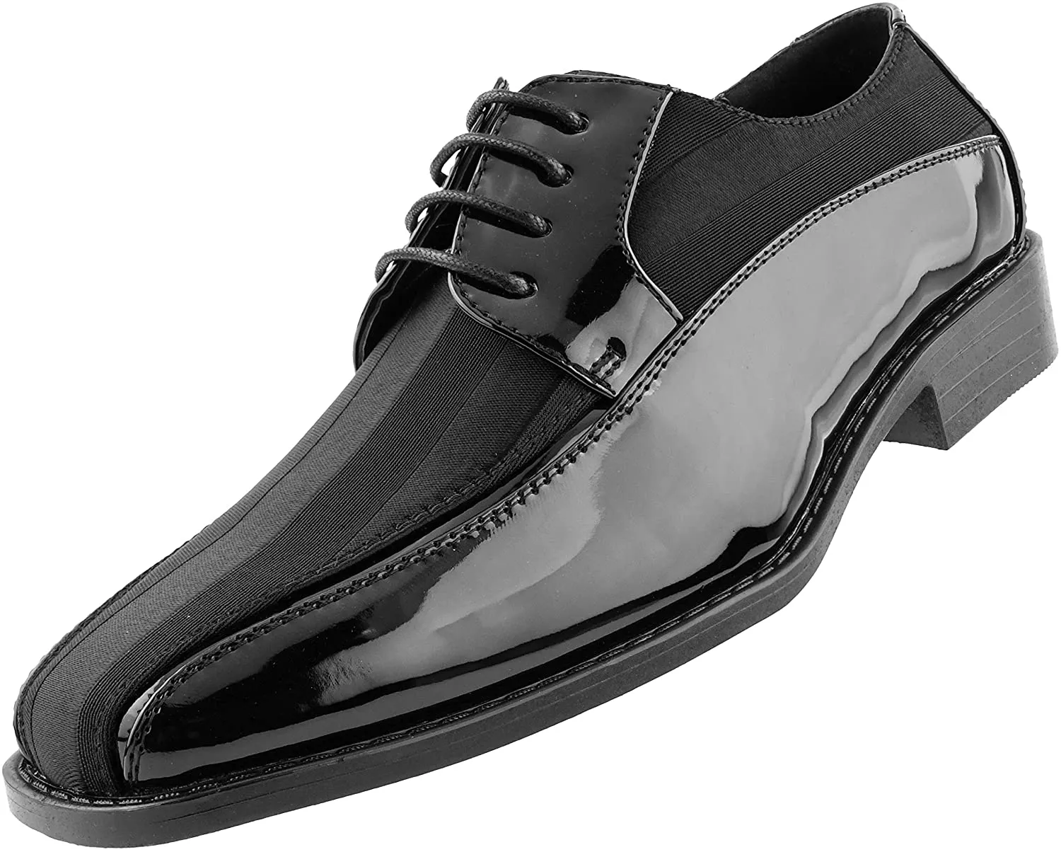 Men's Formal Black Satin Lace Up Dress Shoes