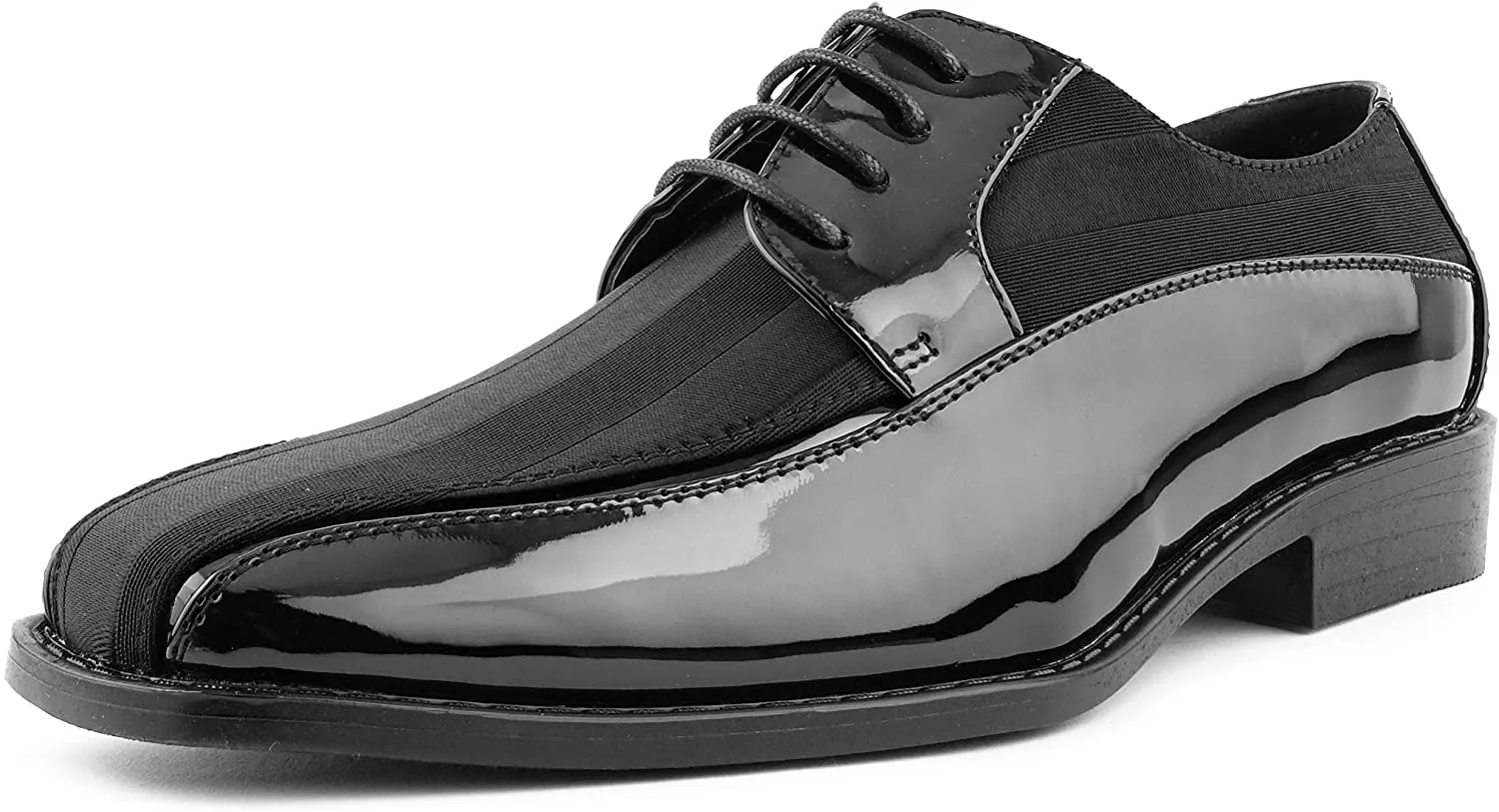 Men's Formal Black Satin Lace Up Dress Shoes