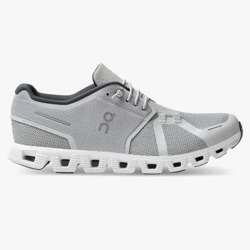 On Cloud Men's Cloud 5 Running Shoes- Glacier/White