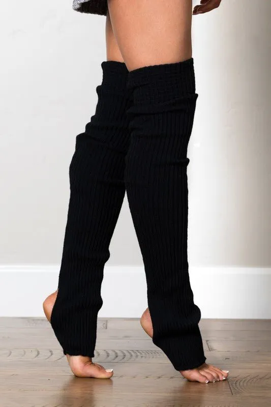 Ribbed Stirrup Leg Warmers