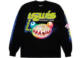 Takashi Murakami Lewis Hamilton Flame Out Longsleeve T-Shirt Black