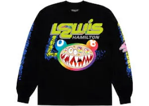 Takashi Murakami Lewis Hamilton Flame Out Longsleeve T-Shirt Black