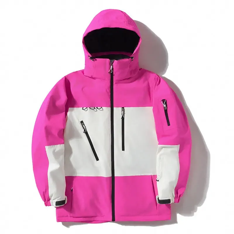 Women Men Ski Jacket Outdoor Hooded Snow Coat