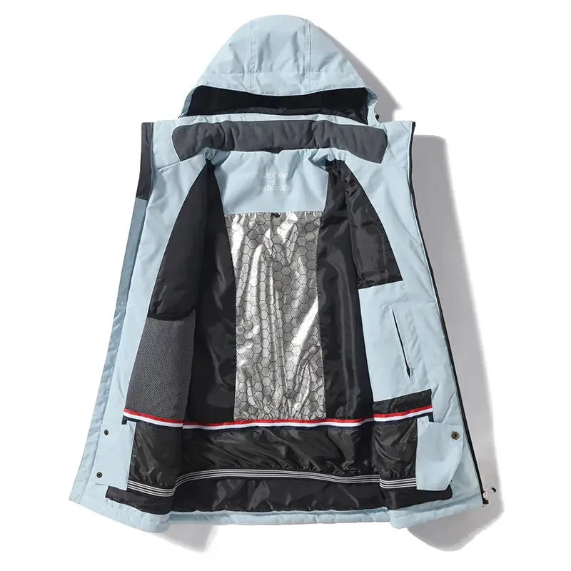 Women Men Ski Jacket Outdoor Hooded Snow Coat