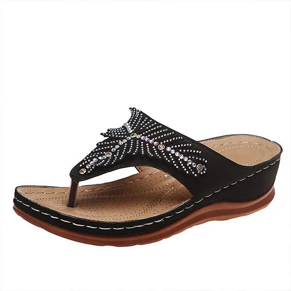 Women'S Flip Flop Flat Rhinestone Slippers 91919499C