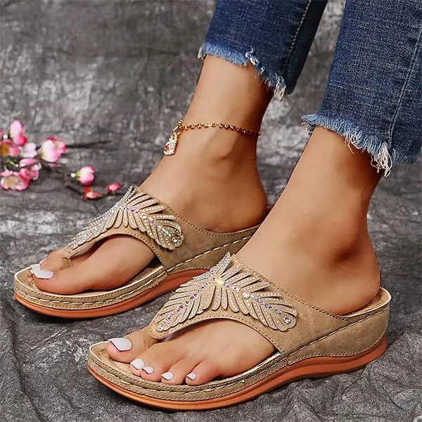 Women'S Flip Flop Flat Rhinestone Slippers 91919499C