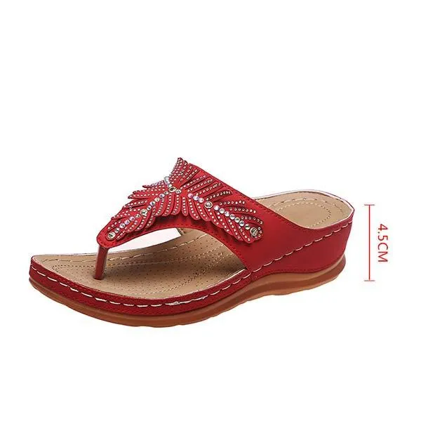 Women'S Flip Flop Flat Rhinestone Slippers 91919499C