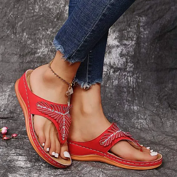 Women'S Flip Flop Flat Rhinestone Slippers 91919499C
