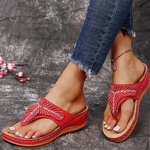 Women'S Flip Flop Flat Rhinestone Slippers 91919499C