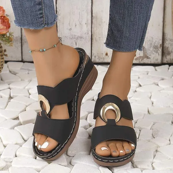 Women's Platform Wedge Slide Sandals 09106838C