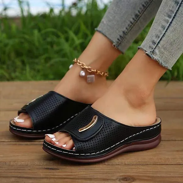 Women's Thick Sole Hollow-Out Slide Sandals 34455536C
